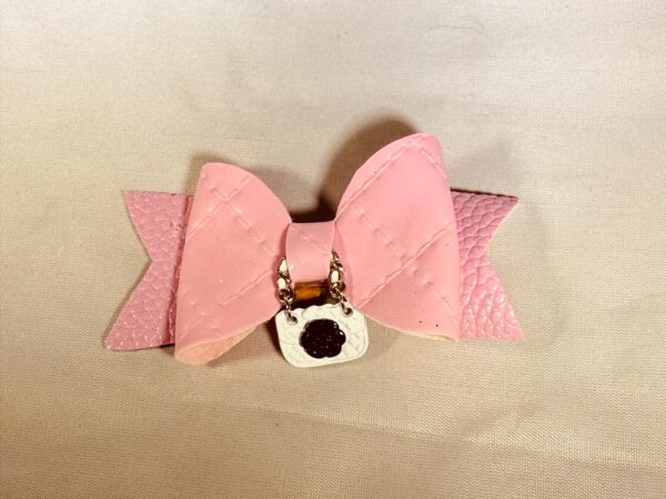 PINK QUILTED BAG BOWTIE