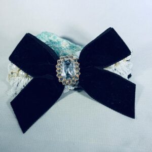 TWEED RHINESTONE AND PEARL BOWTIE