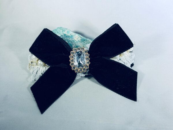 TWEED RHINESTONE AND PEARL BOWTIE